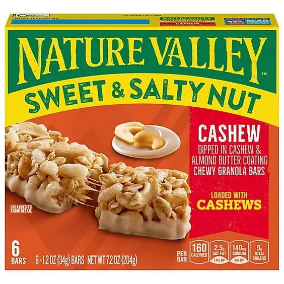 Nature Valley Granola Bars Sweet & Salty Nut Cashew - 6-1.2 Oz
