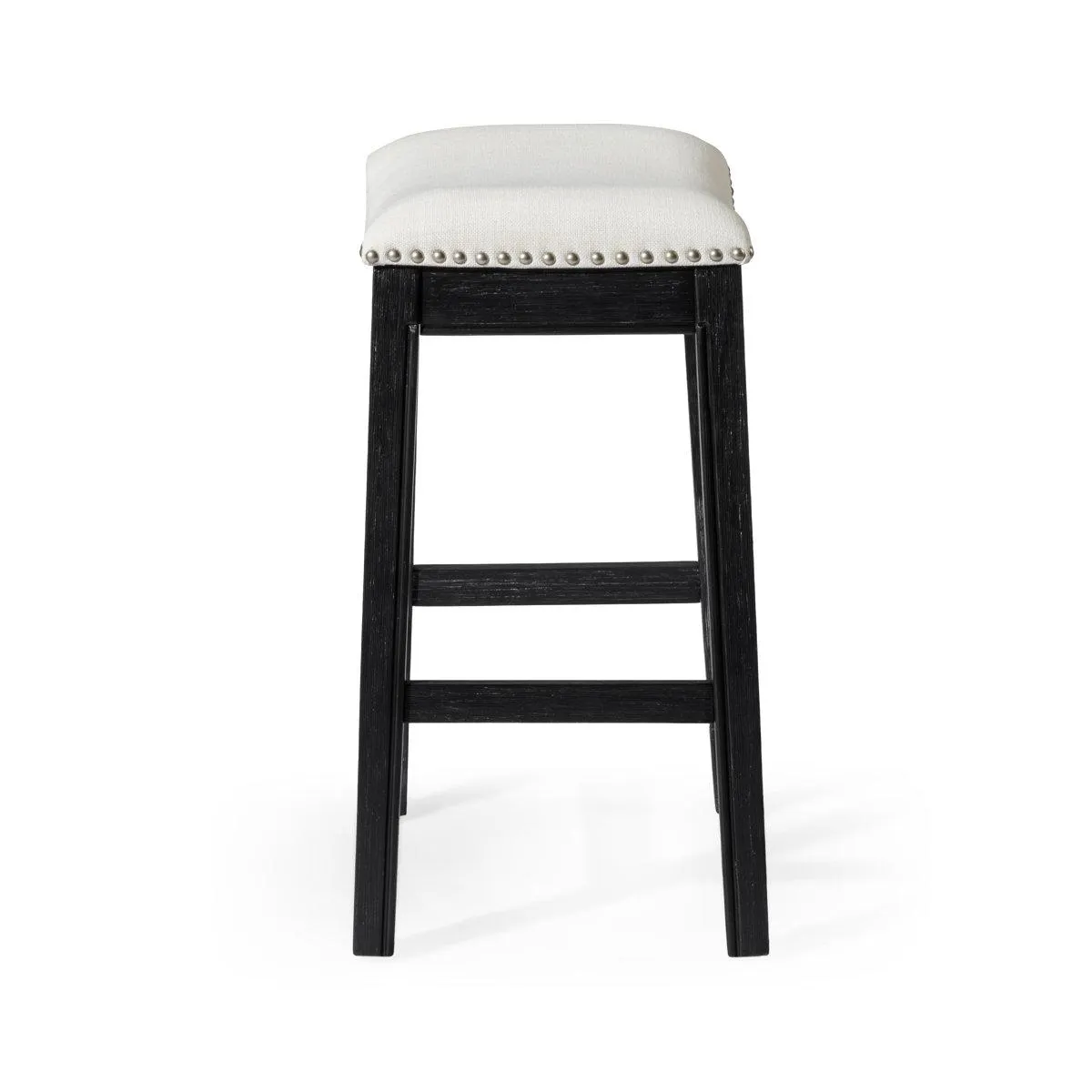 Maven Lane Adrien Backless Saddle Kitchen Stool with Fabric Upholstery