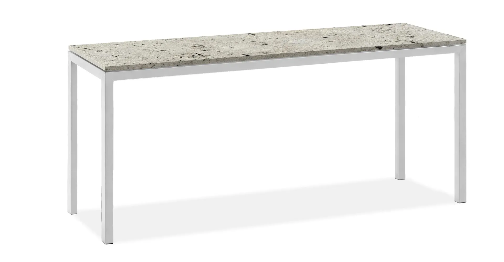 Parsons 54w 18d 29h Console Table w/Stainless Steel 1" Legs & Mayfair White Top