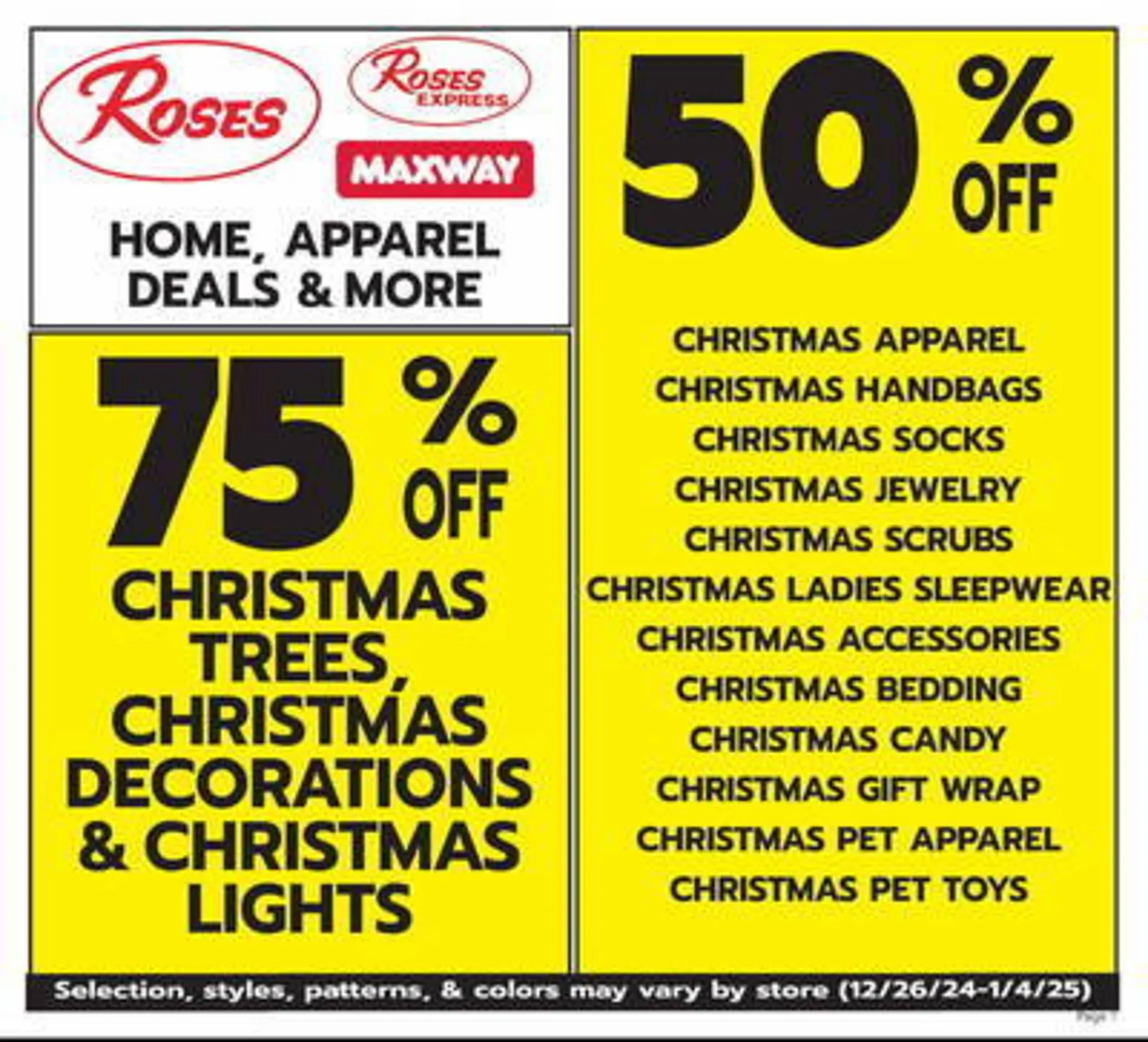 Roses Discount Store Weekly Ad - 1