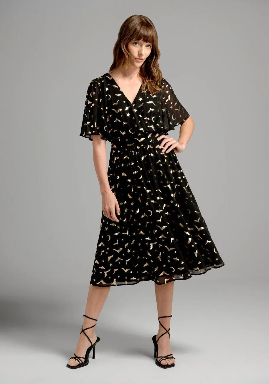 Fluttering Wings Midi Dress