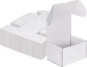 MEBRUDY 7x5x4 Inch Shipping Boxes Pack of 50, White Small Corrugated Cardboard Box for Mailing Packing Literature Mailer
