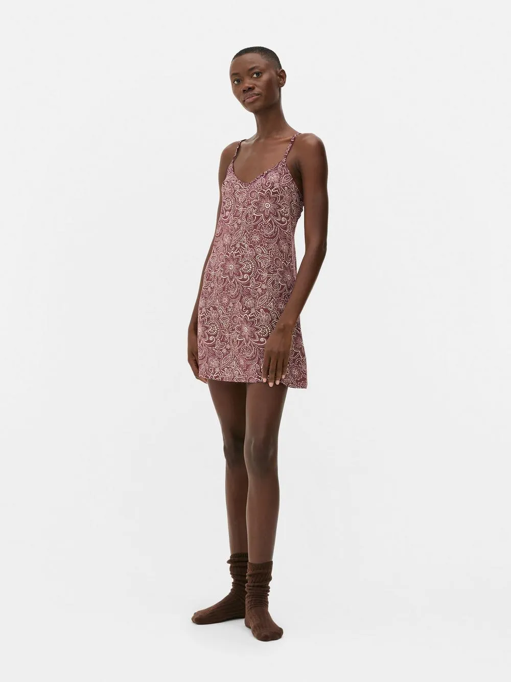 Printed Modal Slip Dress