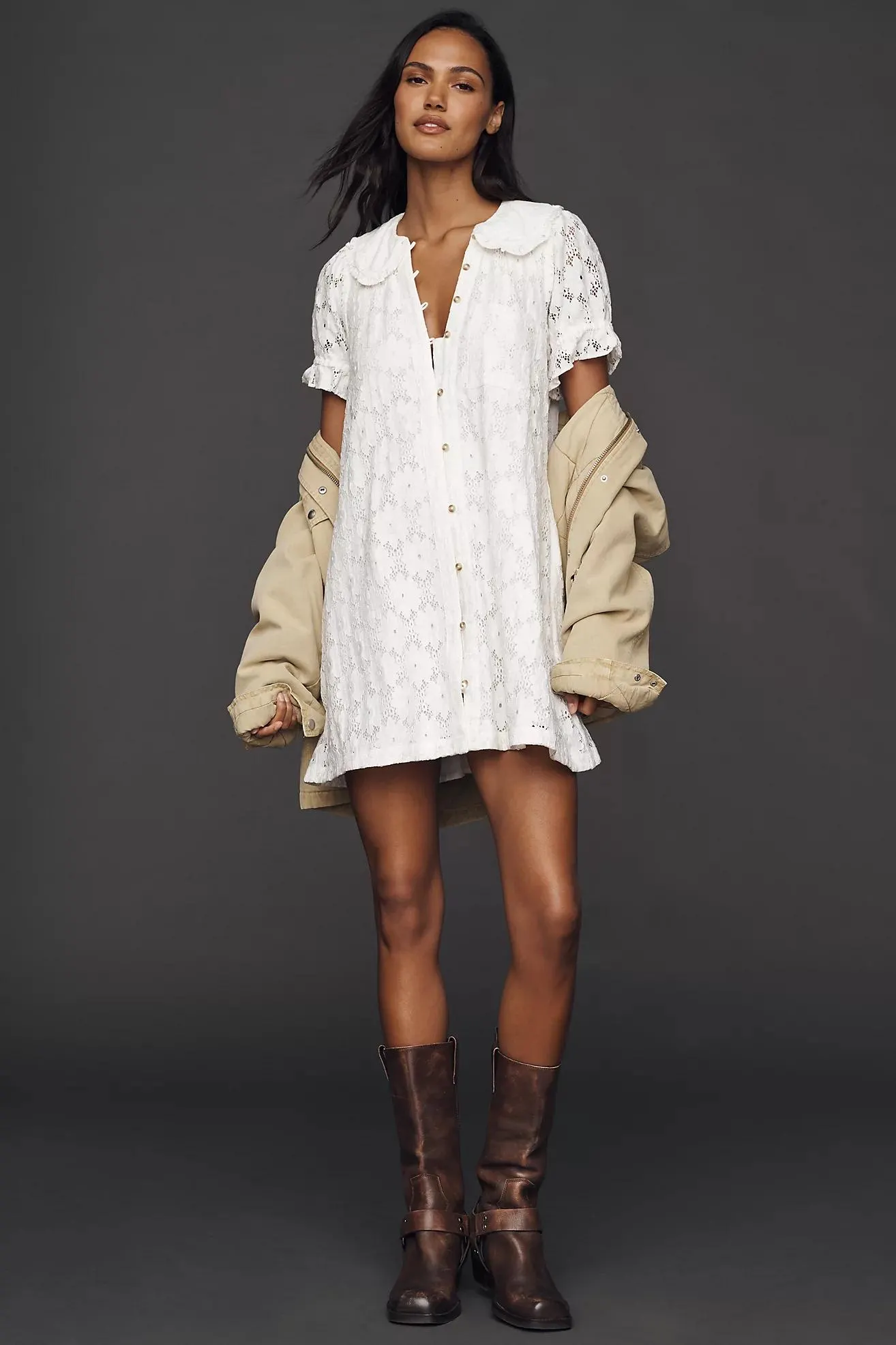 The Keira Lace Mini Dress by Pilcro