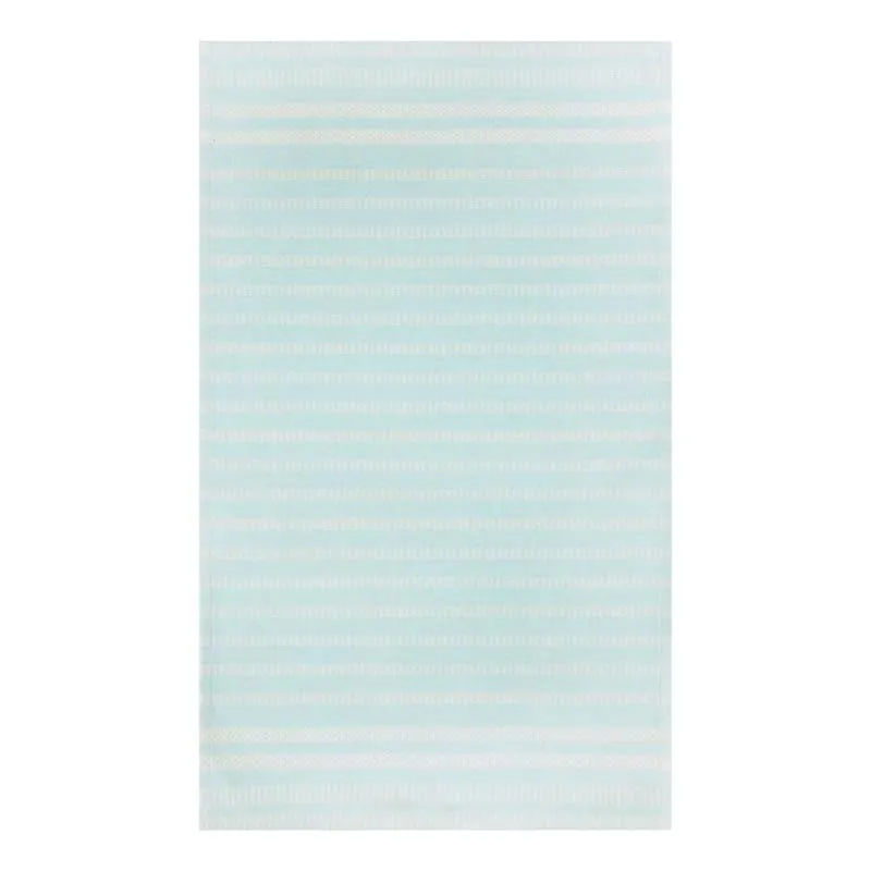 Tiny Dreamers Camden Aqua Striped Accent Rug, 3x5