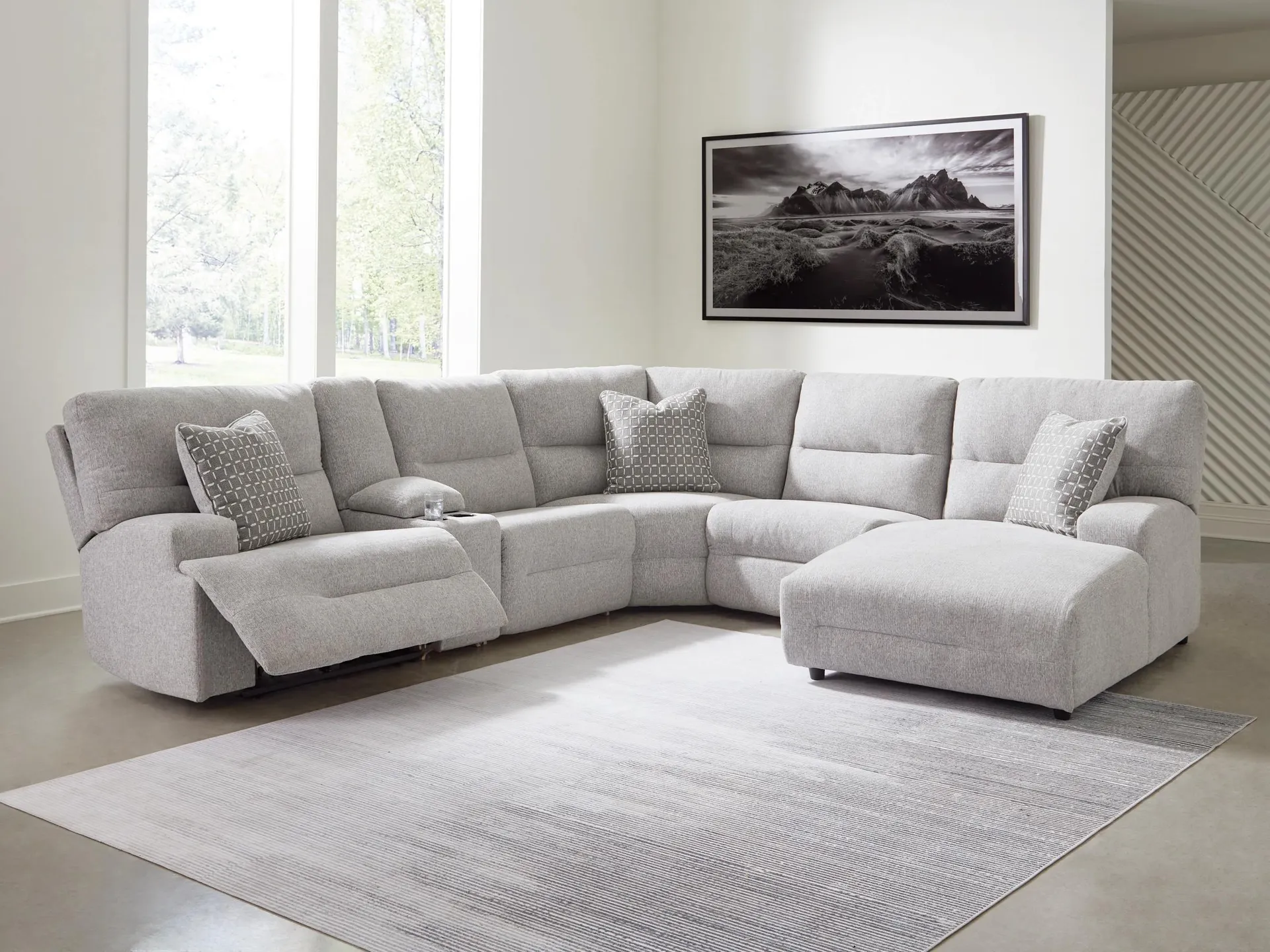 Acklen Place Next-Gen Nuvella™ Performance Fabric Dual Power Reclining Modular Sectional with Chaise