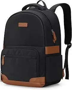 RealCool Laptop Backpack, 31L Travel Backpacks Gift for Women Men, Fits up to 15.6-17 Inch,Water Resistant College Bookbag, for School Business Trip (Black)