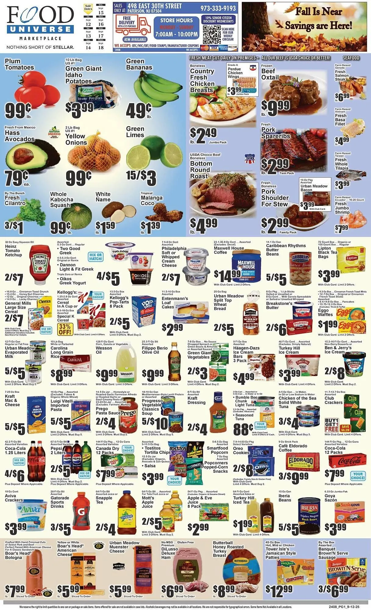 Weekly ad Food Universe circular from September 12 to September 18 2025 - Page 1