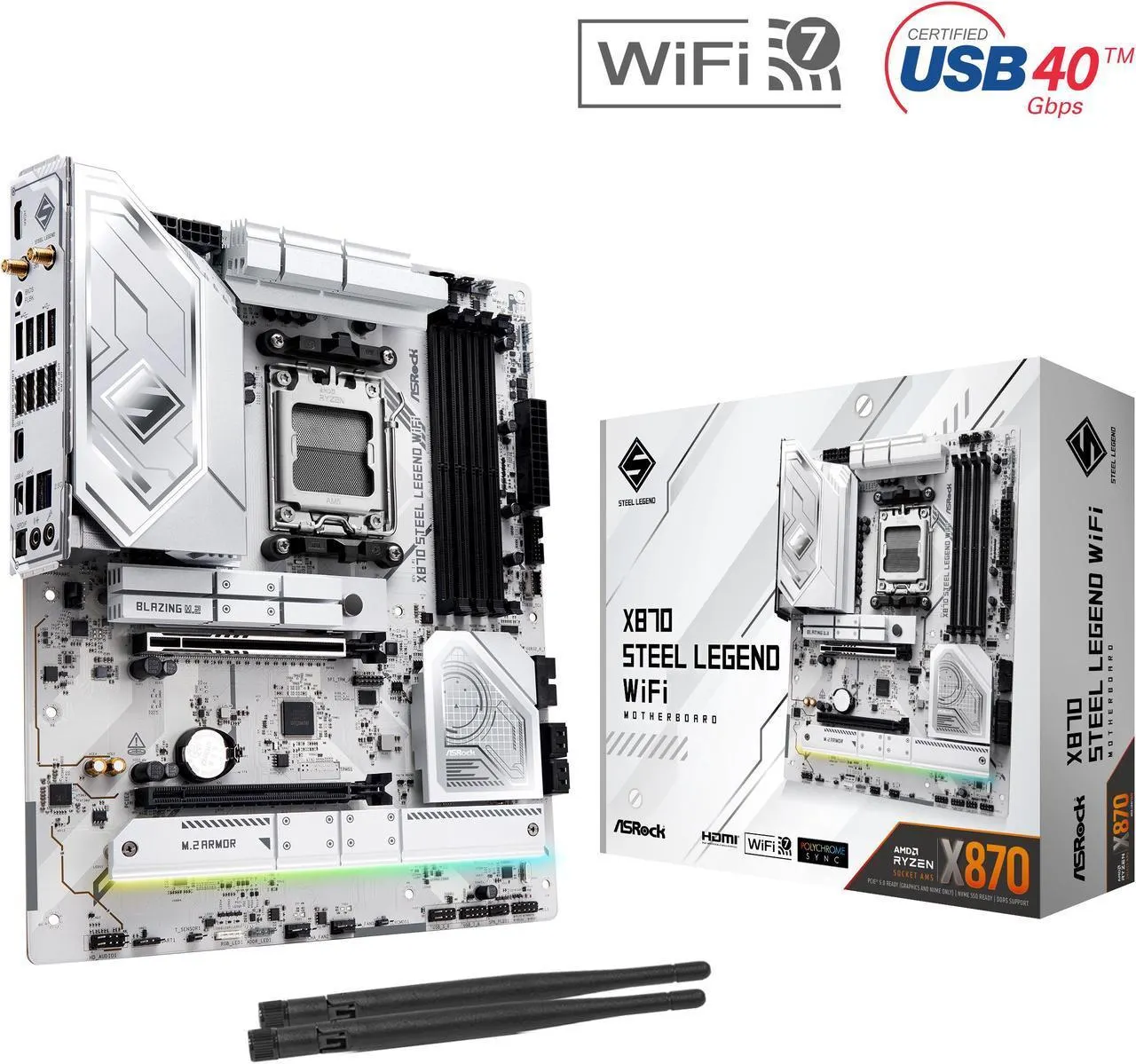 ASRock X870 STEEL LEGEND WIFI AM5 AMD X870 ATX Motherboard