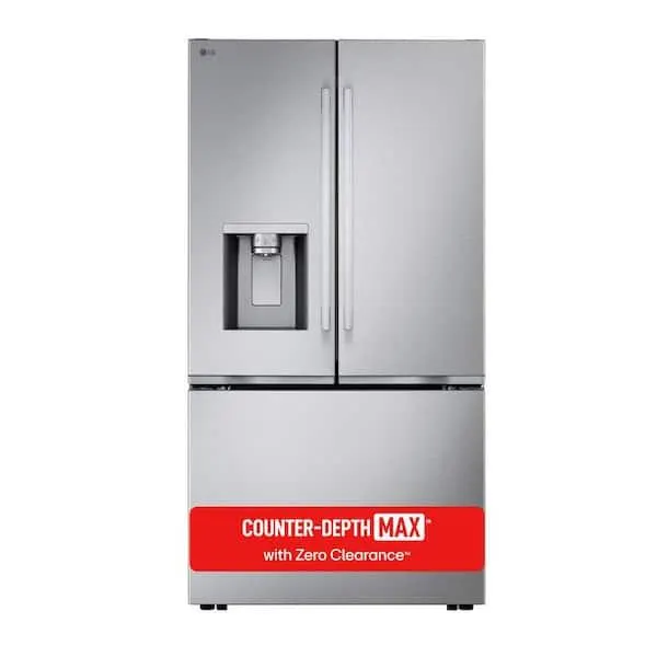 24 cu. ft. Counter Depth MAX Zero Clearance 3-Door French Door Refrigerator with Craft Ice in PrintProof Stainless Steel