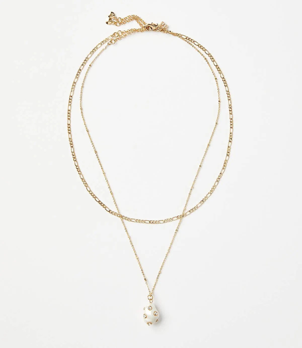 Pearlized Sparkle Layered Necklace Set