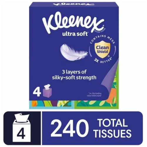 Kleenex Ultra Soft Facial Tissues Cube Box