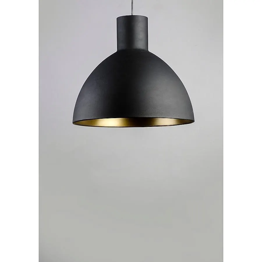 Maxim Lighting Cora 1 -Light Black/Gold Industrial Dome Medium Hanging Pendant light