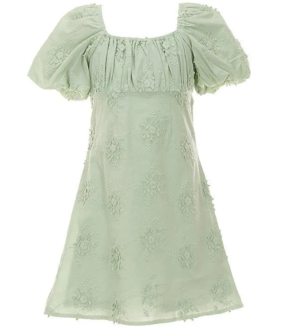 Big Girls Charlotte Lace Puff Sleeve Dress