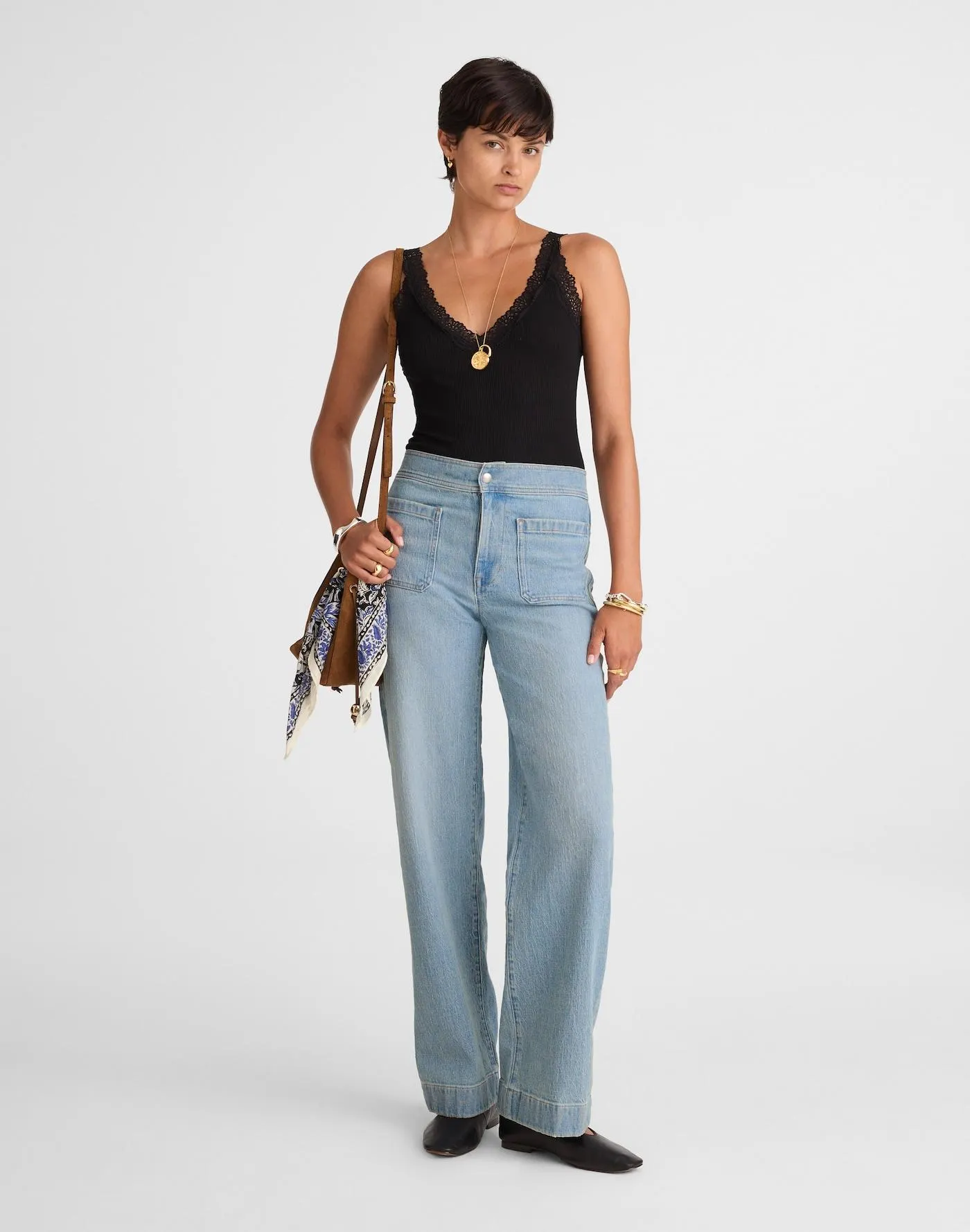 The Emmett Wide-Leg Full Length Jean: Patch Pocket Edition