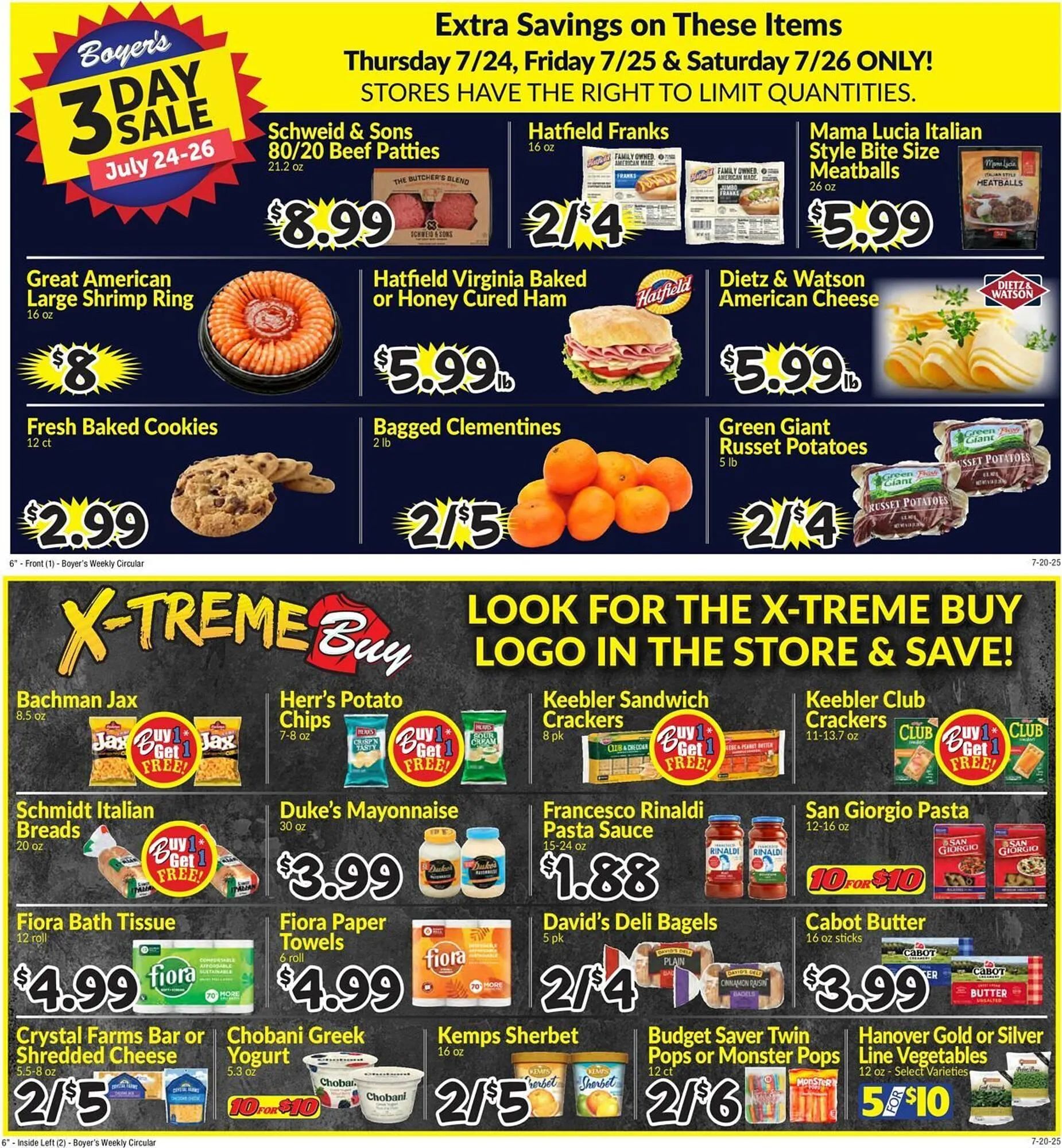 Weekly ad Boyer's Food Markets Weekly Ad from July 20 to July 26 2025 - Page 1