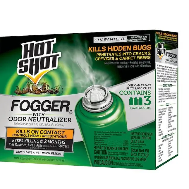 Hot Shot Odor Neutralizer 2 -oz Fogger Insect killer 3 -Pack