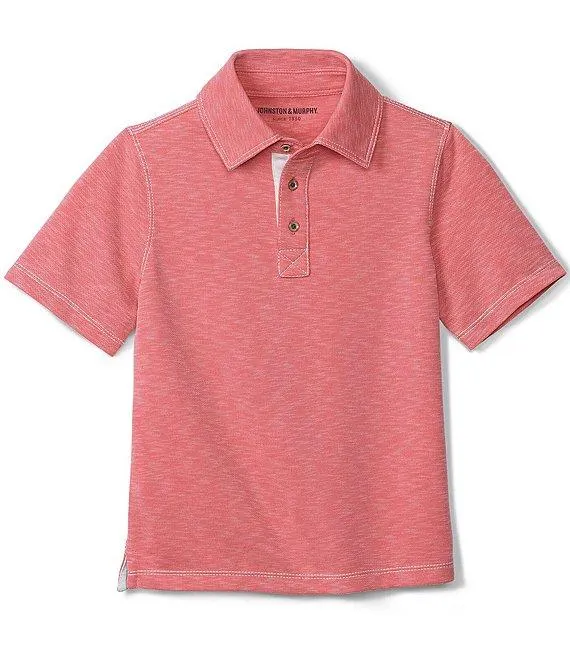 Big Boys Short Sleeve Slub Polo Shirt