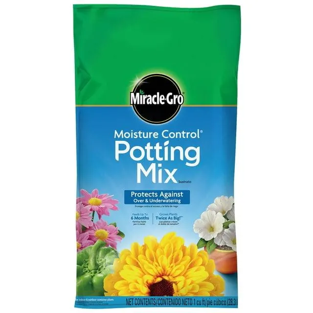Miracle-Gro Moisture Control Potting Mix, 1 cu. ft., Feeds up to 6 Months