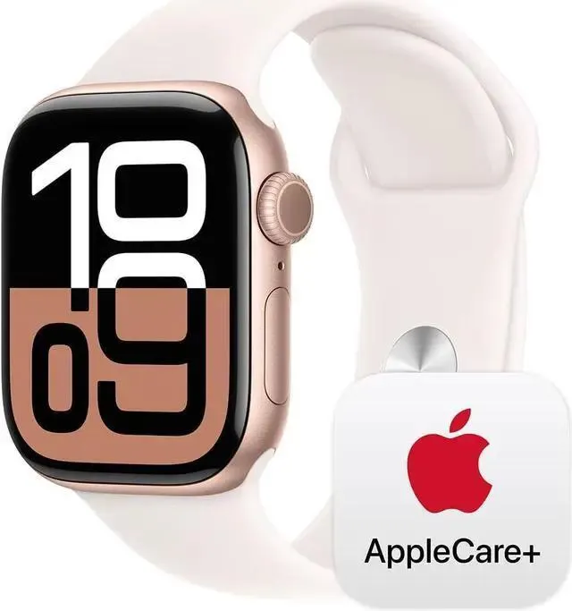 Apple Watch Series 10 [GPS + Cellular 42mm] Rose Gold Aluminum Case with Starlight Sport Band-Grade A