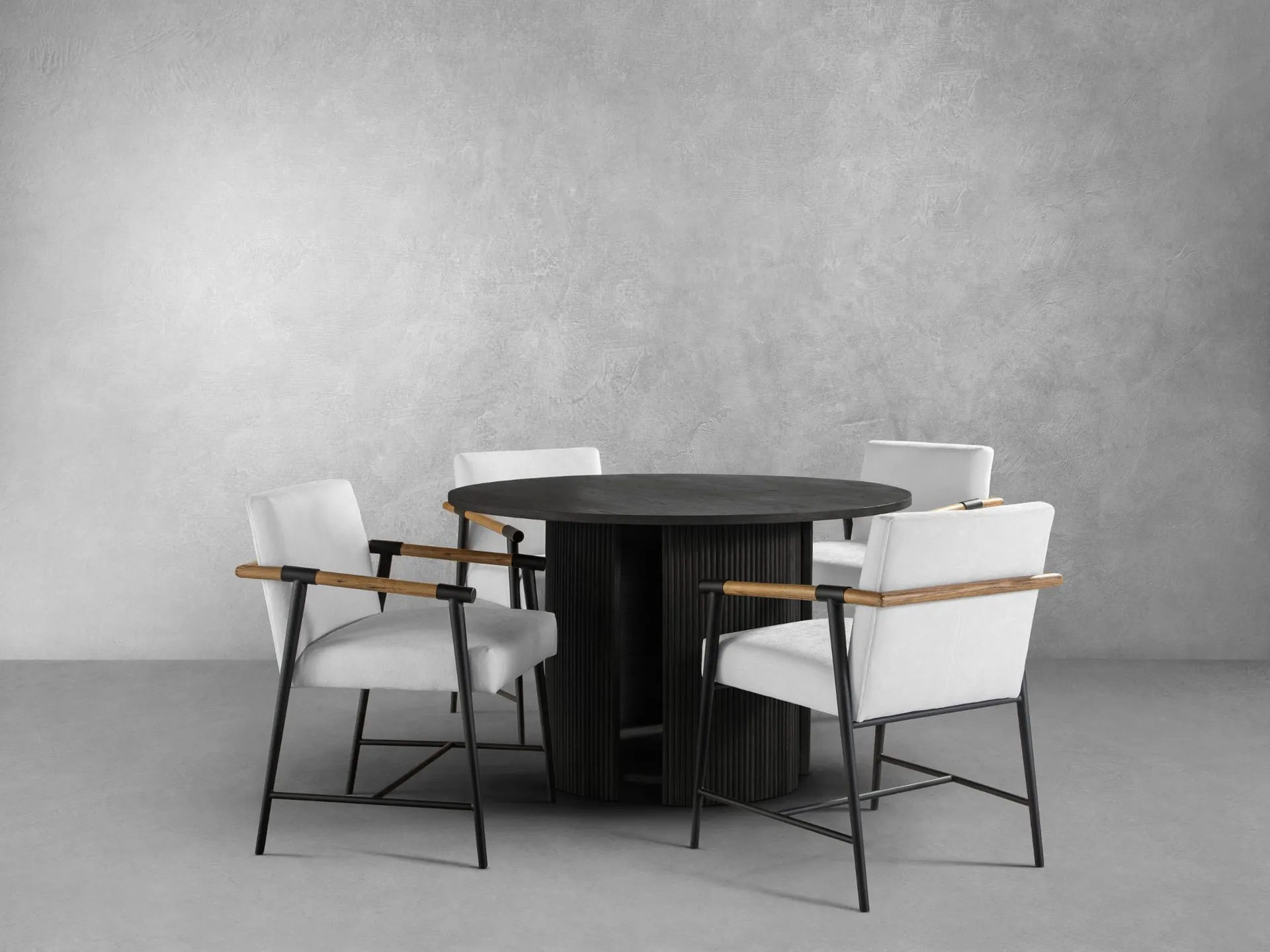 Parker 5-pc Dining Set - Black with White