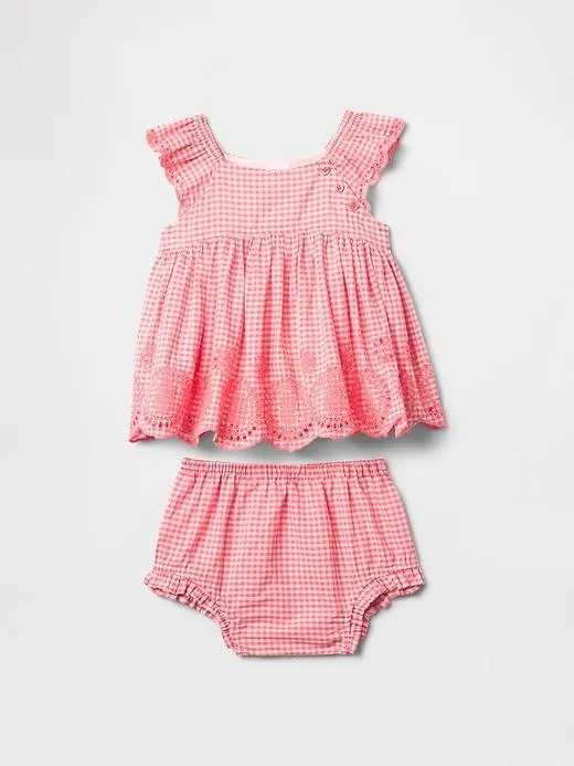 Baby Eyelet Cotton Outfit Set