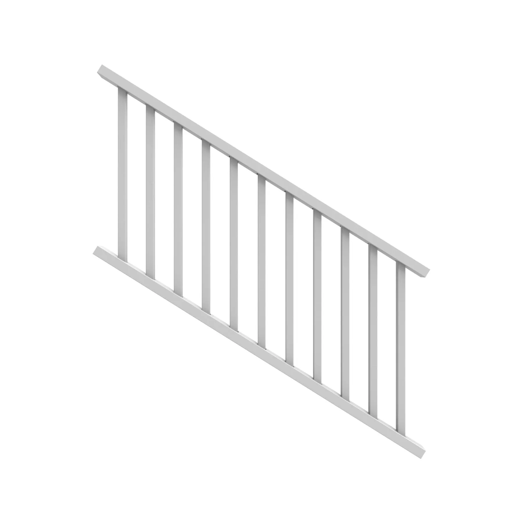 Select 73024862 Stair Rail Kit with Baluster, 6 ft L Actual, Square Profile, Vinyl, White