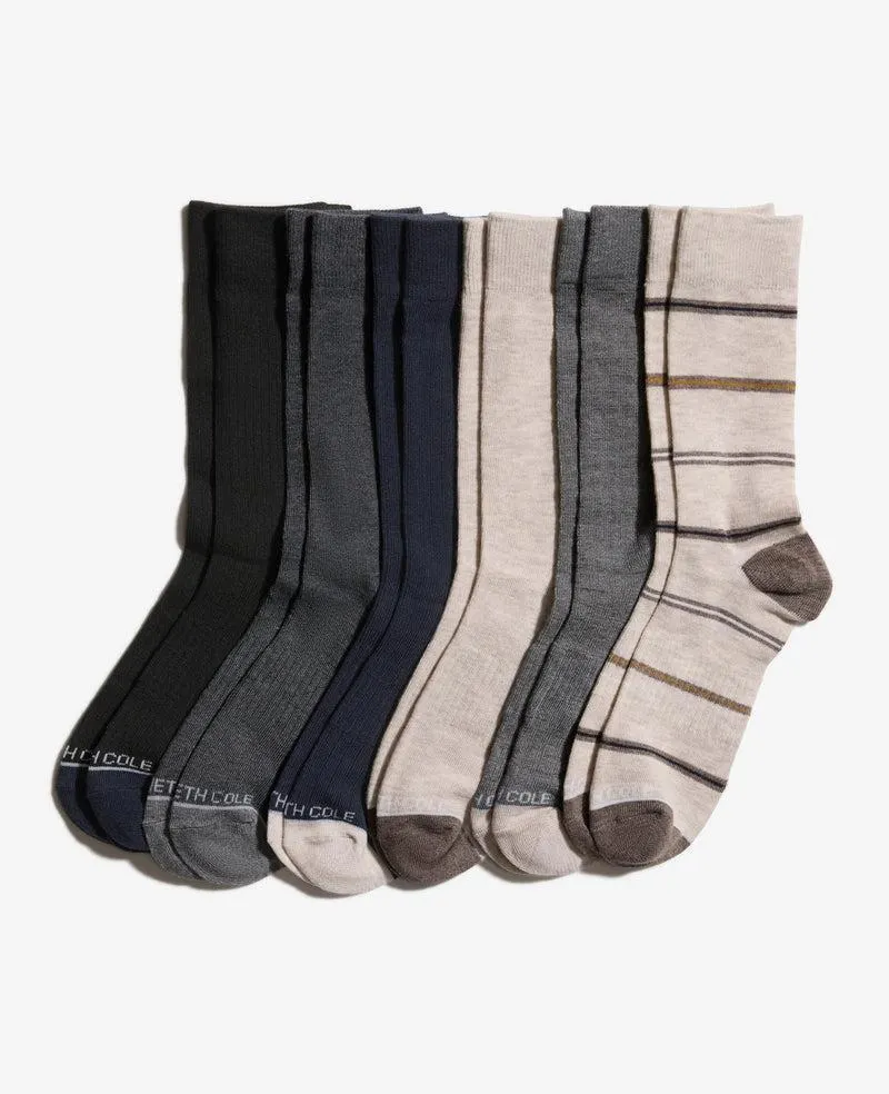 Stripe Dress Crew Socks 6-Pack