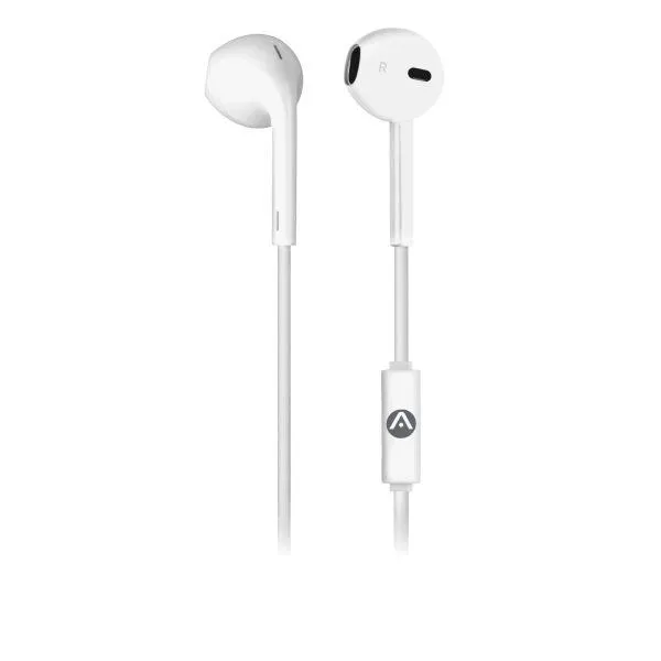 Audiomate Wired Earbud with Inline Mic - White