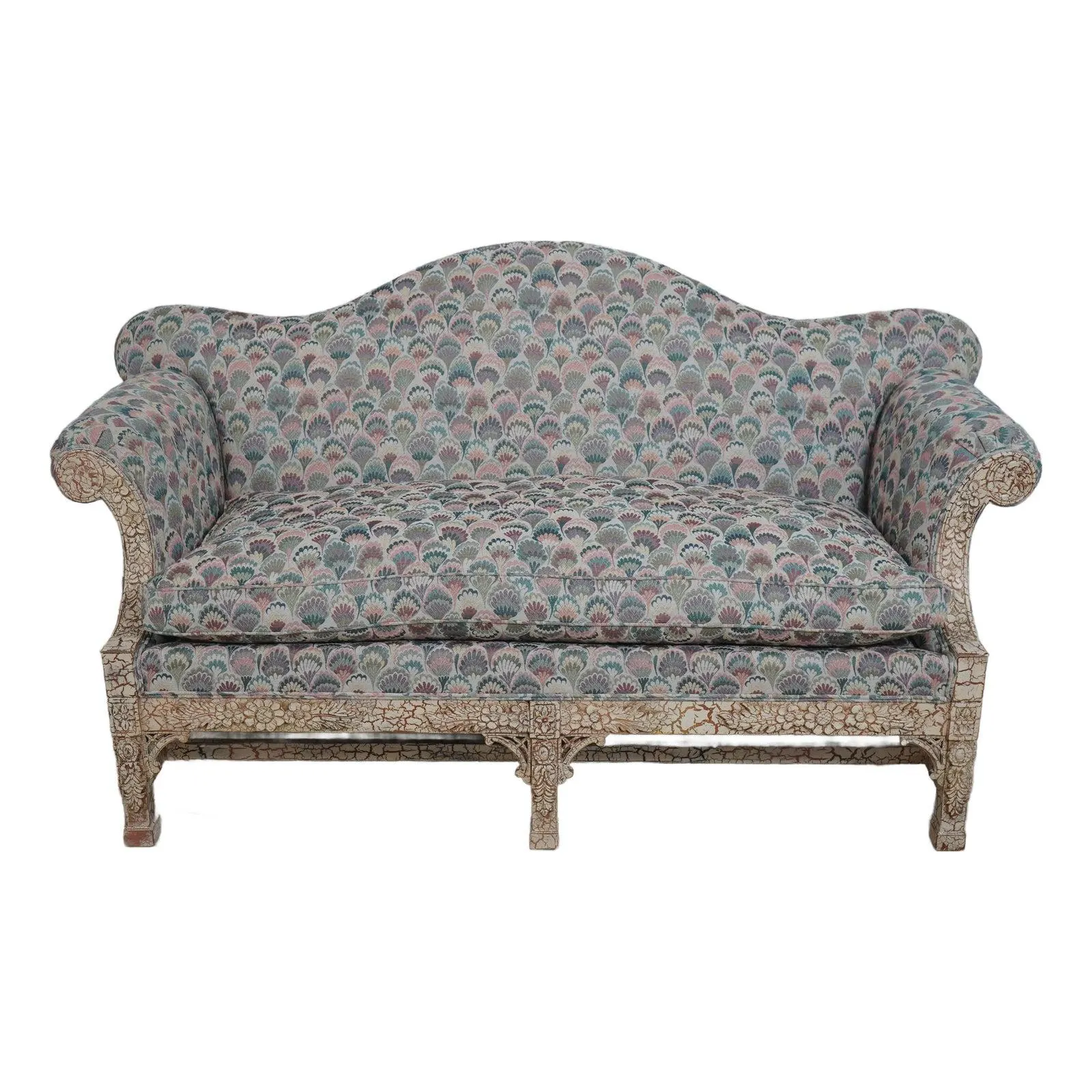 Hickory Chair Crackle Painted Finish Loveseat