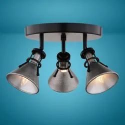Patriot Lighting® Ashtyn Matte Black & Charcoal Patina 3-Light Semi-Flush Mount Ceiling Light