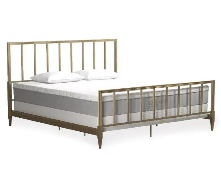 CosmoLiving Blair Brass Metal King Bed