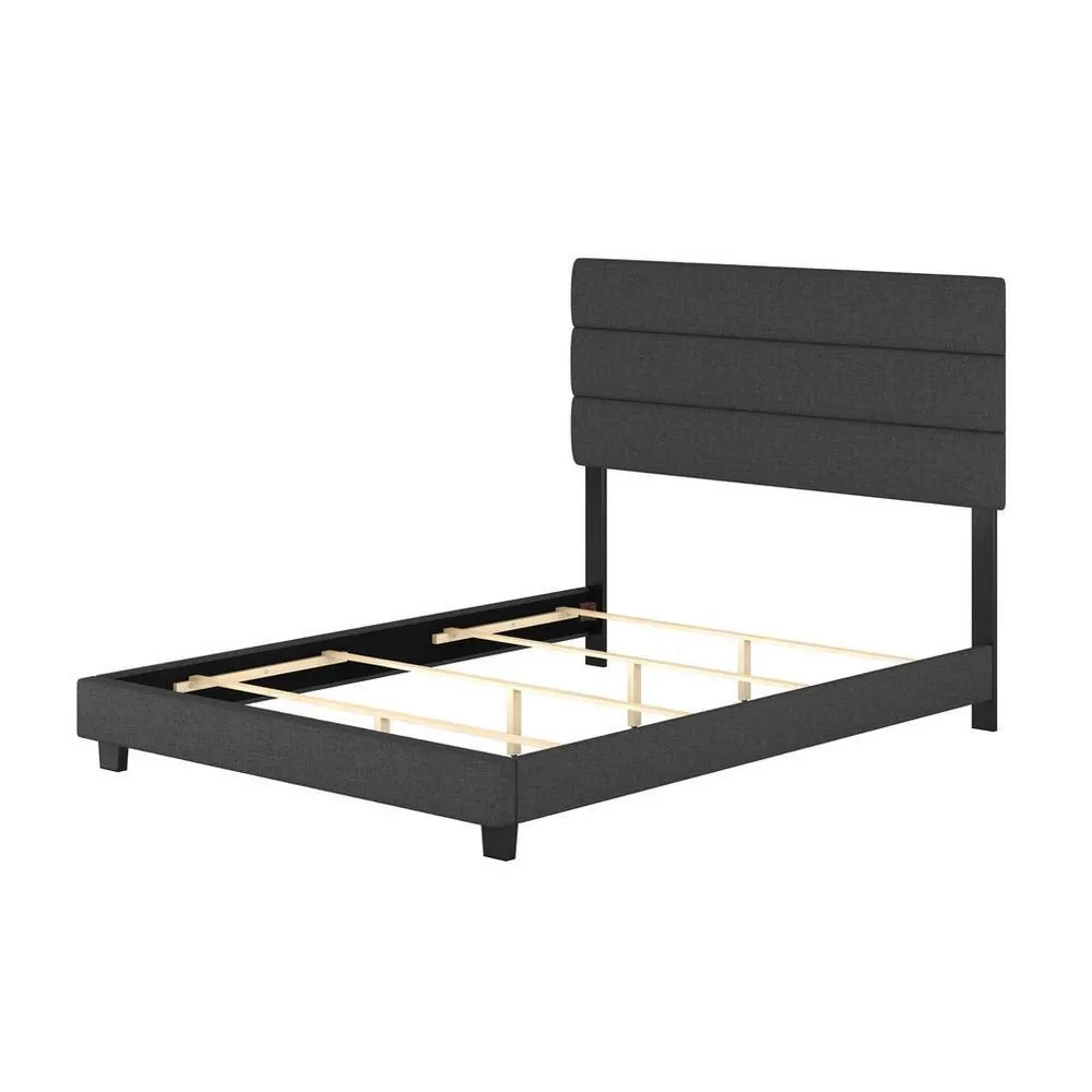 Reading Full Black Fabric Bed