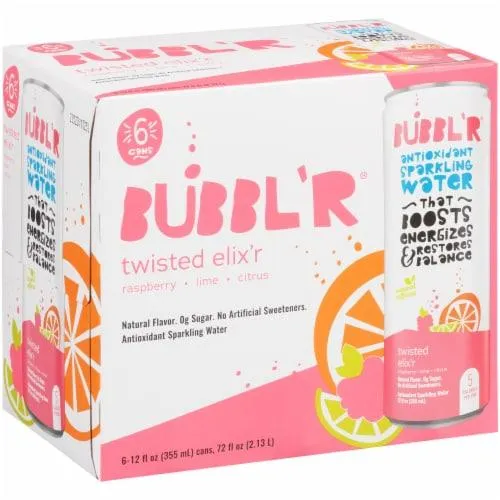 BUBBL'R Twisted Elix'r Antioxidant Sparkling Water Cans