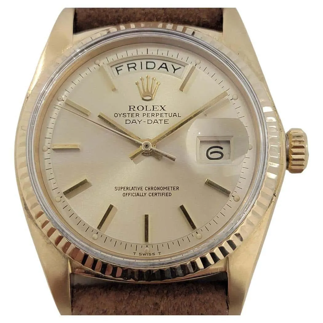 Mens Rolex Oyster Day Date President 1803 18k Gold Automatic 1970s Luxury NA131
