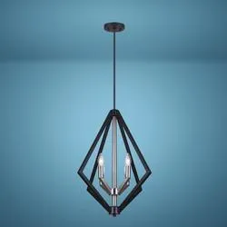 Patriot Lighting® Dryden Matte Black & Brushed Nickel 4-Light Pendant