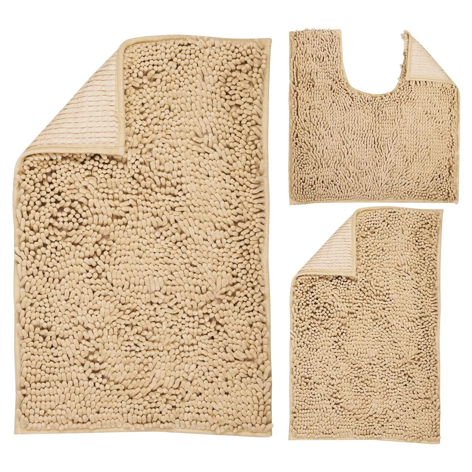 ZiYiJuan Bathroom Rugs, Super Absorbent Luxury Shaggy Chenille Bath Mats, Durable Soft Bath Rugs Non Slip Washable for Tub, Show