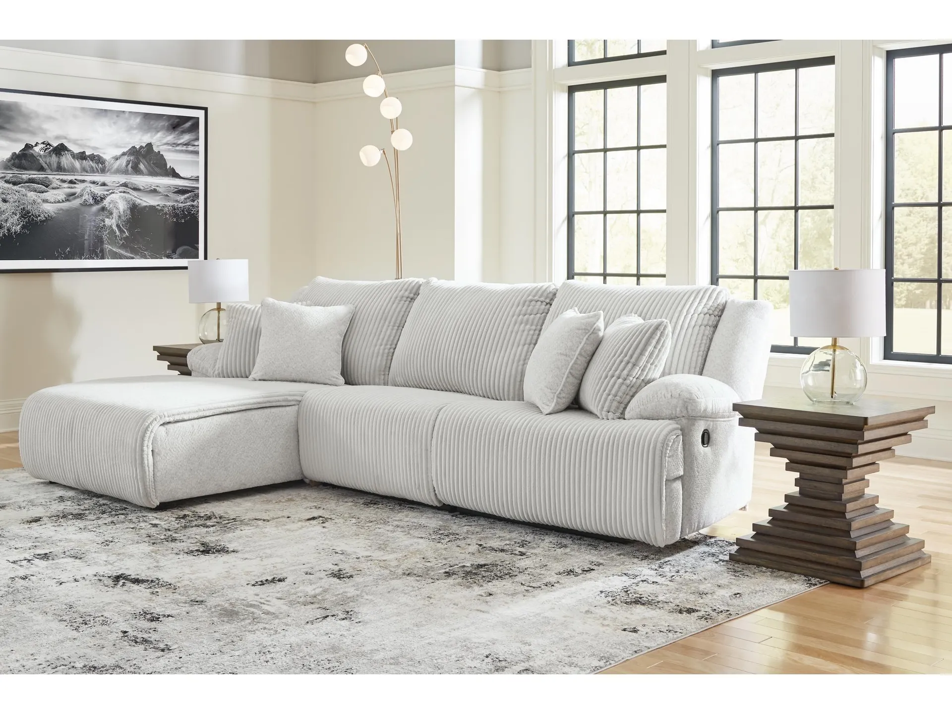 Top Tier 3-Piece Manual Reclining Modular Sectional Sofa Chaise