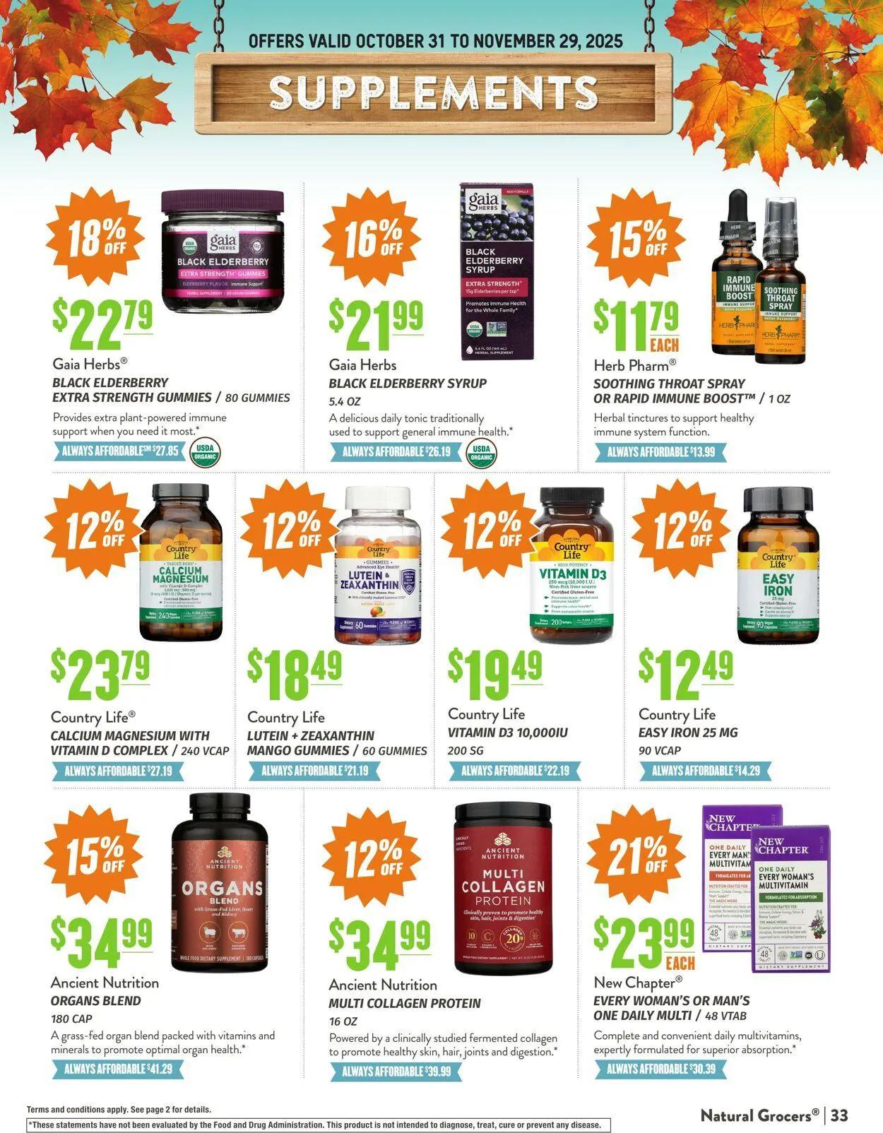 Weekly ad Natural Grocers from October 23 to November 3 2025 - Page 33