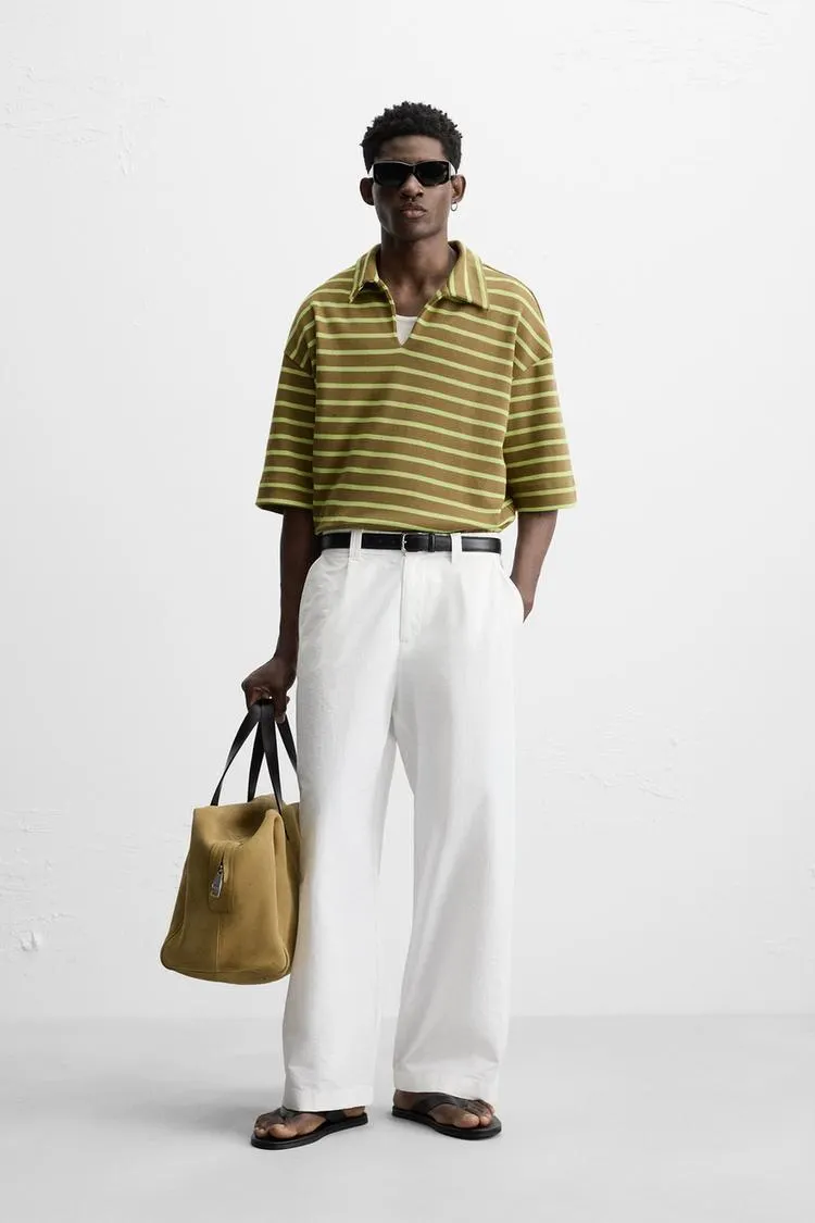 STRIPED RELAXED FIT POLO SHIRT