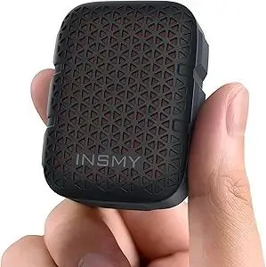 INSMY Wearable Bluetooth Speakers,IP67 Waterproof,Clip-On Portable Small Personal Speaker/Clean Sound/Stereo Pair/Wireless 5.4/ENC Built-in Mic/Lightweight for Outdoor Golf Work Pool (Black)