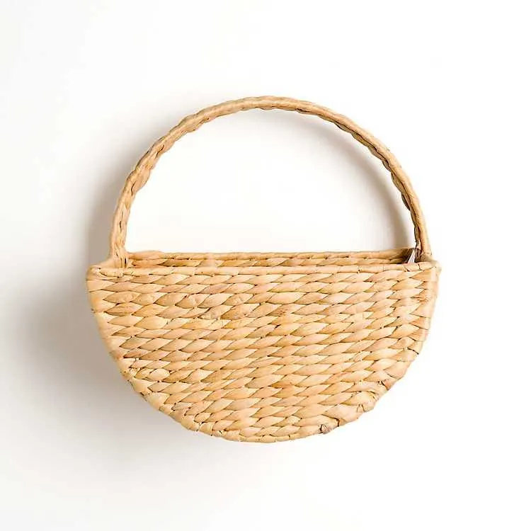 Natural Woven Basket Wall Shelf