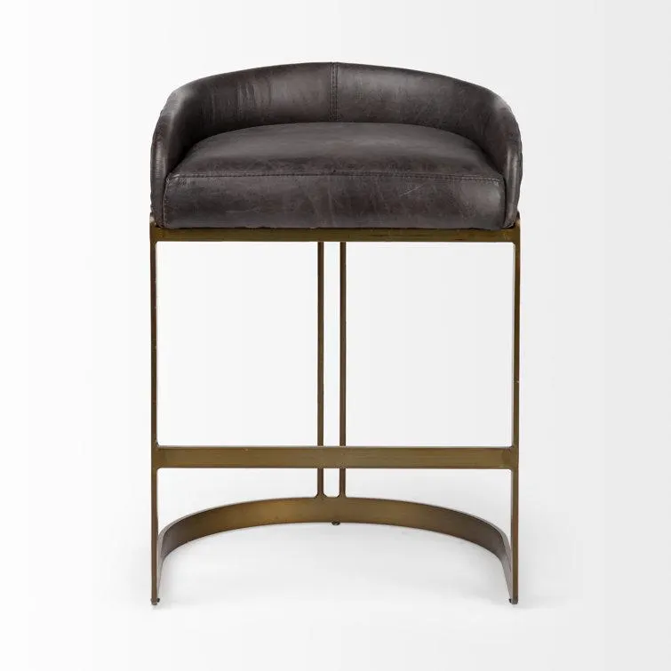 Bradley Leather and Antiqued Brass Metal Low Back