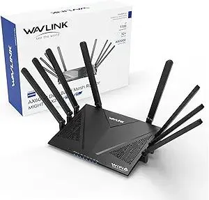 WAVLINK AX6000 Dual Band WiFi 6 Router, High Speed Gigabit Router for Wireless Internet, 8 High-Gain Antennas, 2.5G Ethernet Port, Mesh, 8 Stream, WPA3, OpenVPN, Smart APP for Large Home