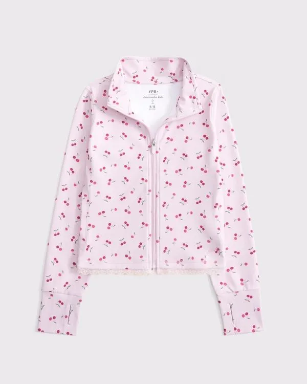 ypb lace-trim mockneck full-zip