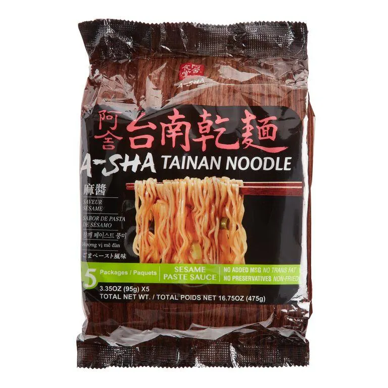 A-Sha Tainan Noodles with Sesame Paste Sauce 5 Pack