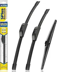5 PLUS® Silicone Windshield Wipers Replacement for Hyundai 2018-2023 Kona,2019-2024 Kona Electric,2017-2022 Accent Wiper Blades(Set of 3),Windshield Wiper Blades for My Car-26"/16"/11"