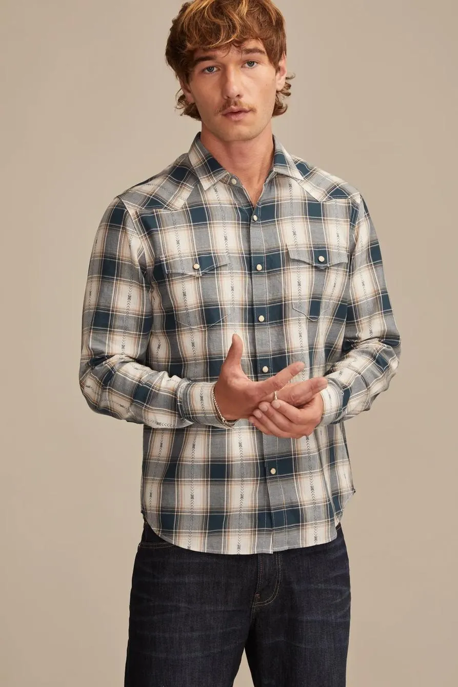 long sleeve dobby western shirt