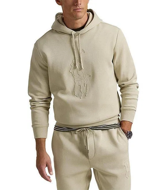 Leather-Pony Double-Knit Hoodie