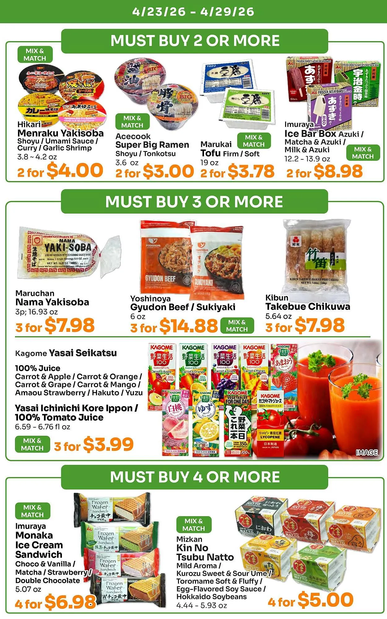 Weekly promotion Tokyo Central Specialty Market weekly ad spanning from April 23 to May 20 2026 - Page 6 for Catalogue 365